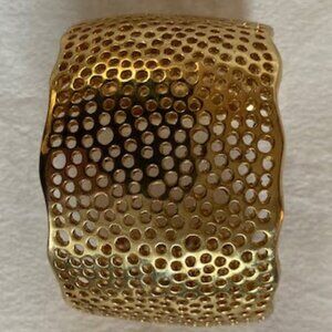 Simply You Gold Tone Statement Cuff Bracelet – New w/ Velvet Pouch